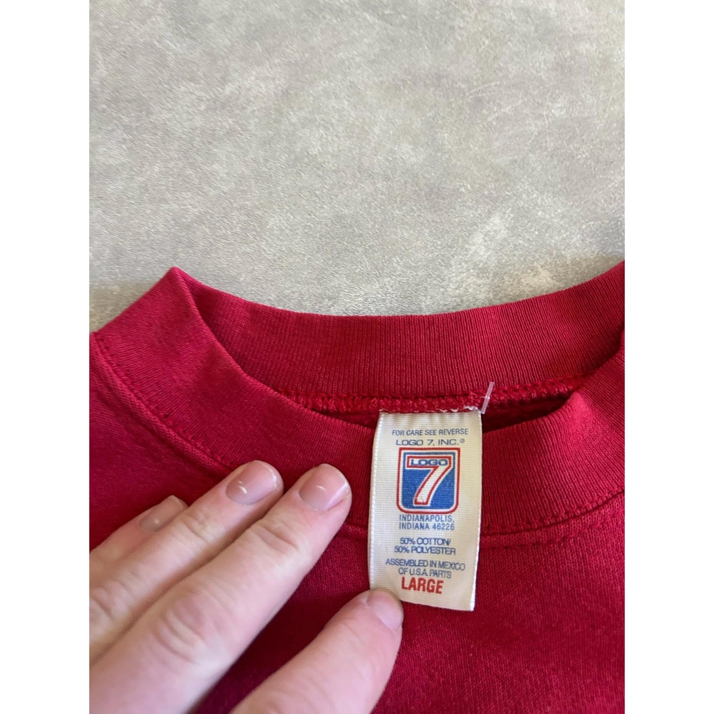 90s Vintage Kansas City Chiefs Logo7 Red Crewneck Size L - | Martin City Vintage