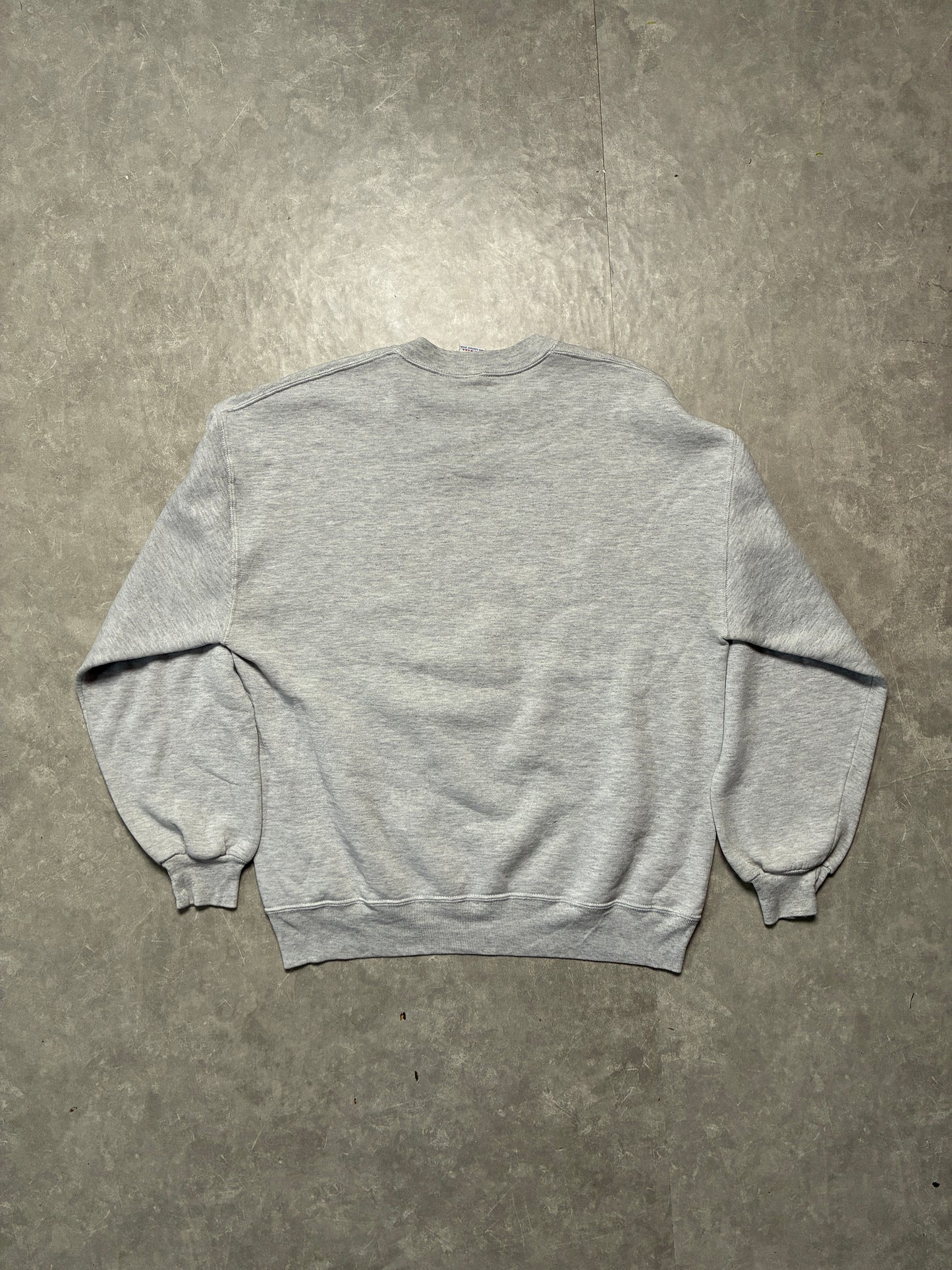 90s Vintage Kansas Jayhawks Big 8 Heather Grey Crewneck -XL