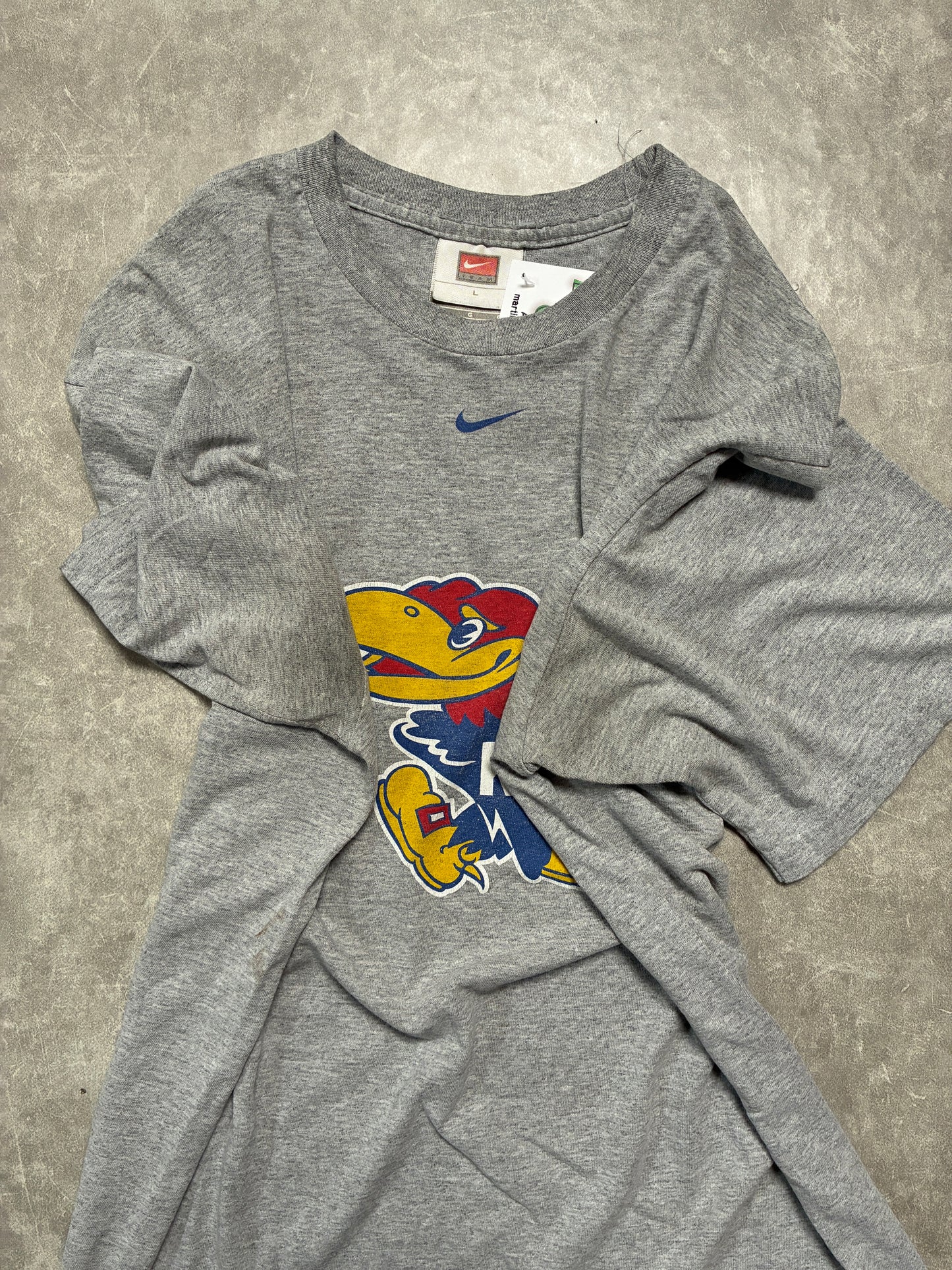 2000s Vintage Kansas Jayhawks Nike Grey T-Shirt -L