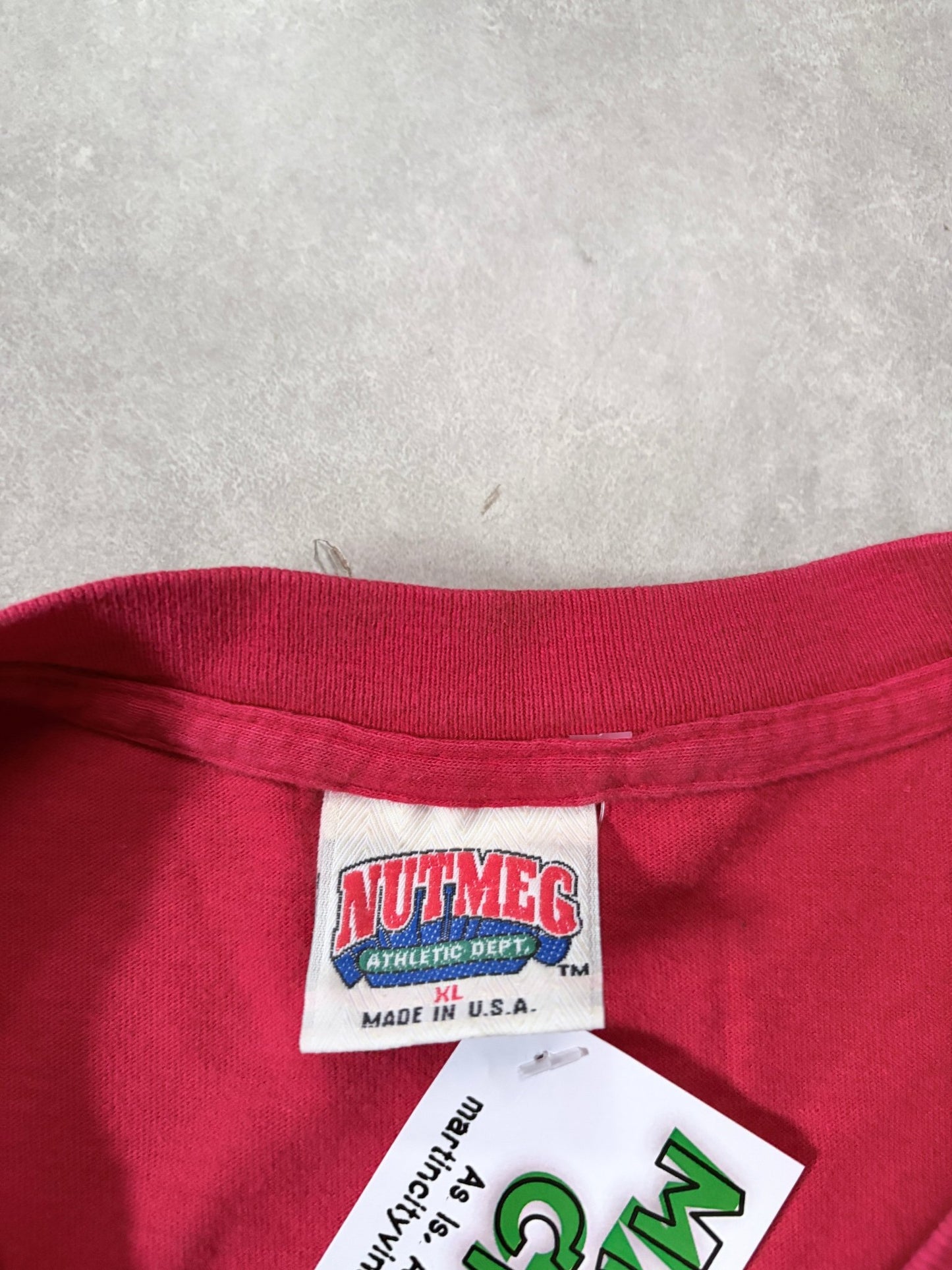 90s Vintage UNLV Rebels Red Crest Nutmeg Red T-Shirt -XL