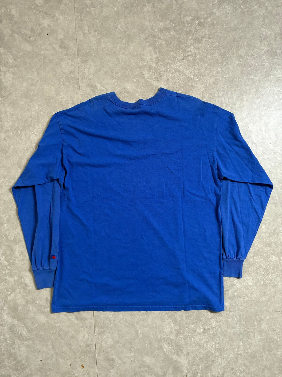 90s Vintage Kansas Jayhawks Embroidered Minimal Blue Long Sleeve Shirt -XL - XL | Martin City Vintage