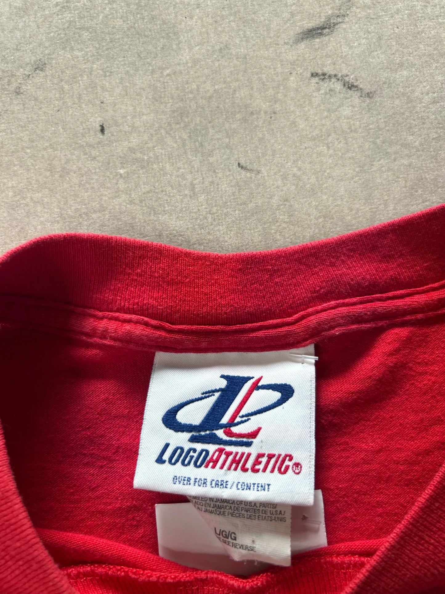90s Vintage Kansas City Chiefs Embroidered Logo Athletic Red T Shirt Size L - | Martin City Vintage