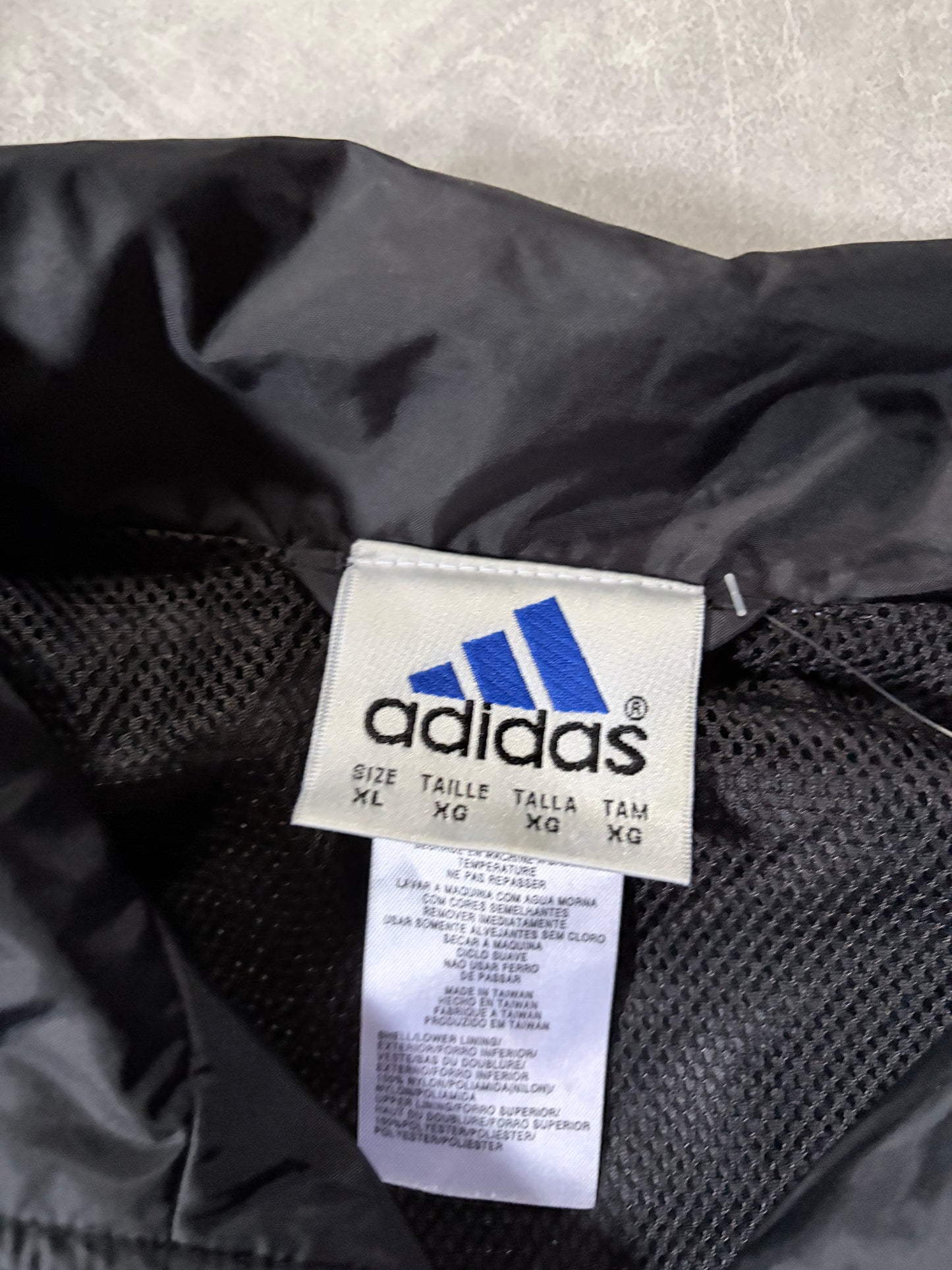 90s Vintage Adidas Black Zip Up Jacket -XL