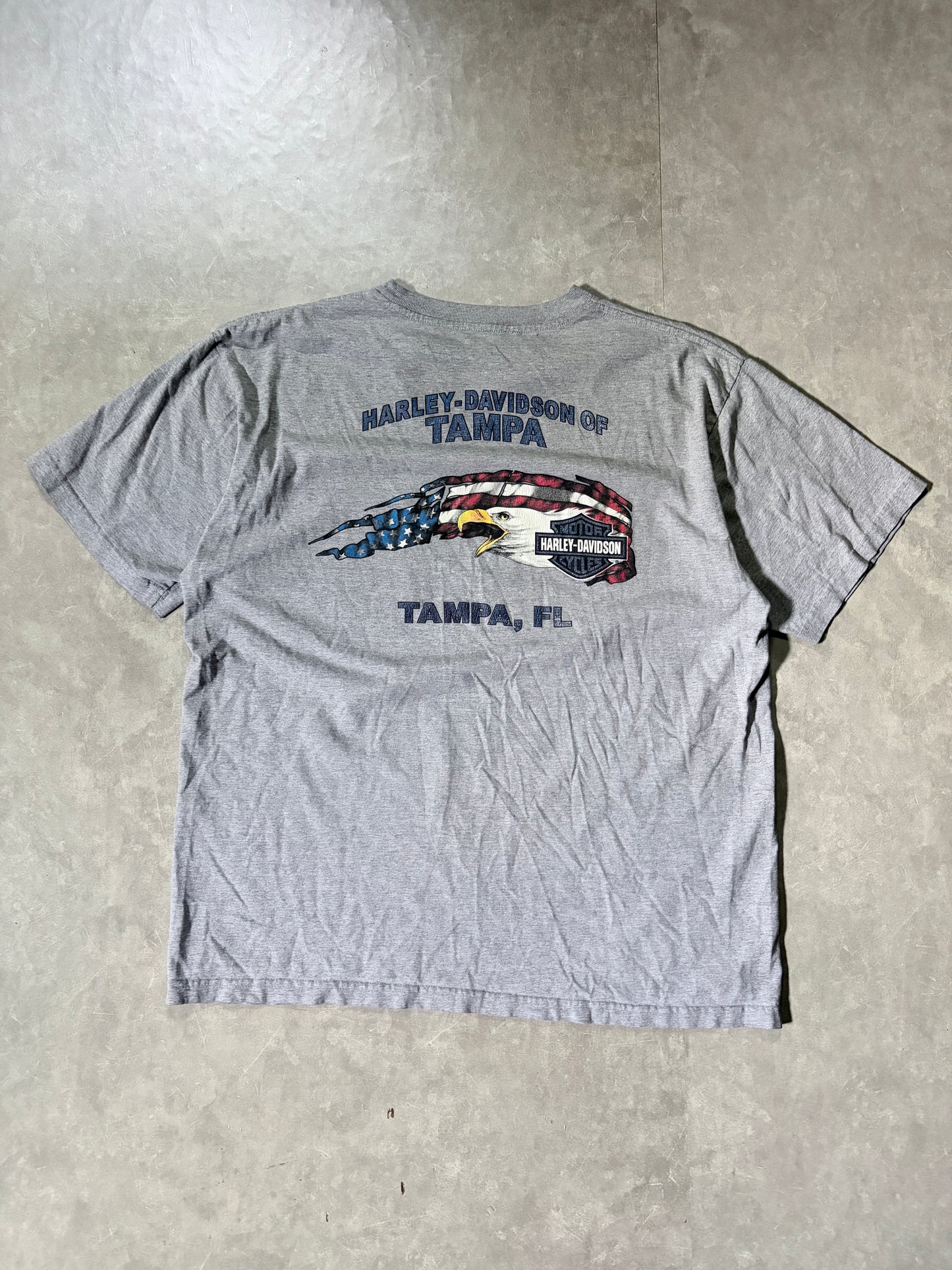 2000s Vintage Harley Davidson Grey Pocket T-Shirt -XL