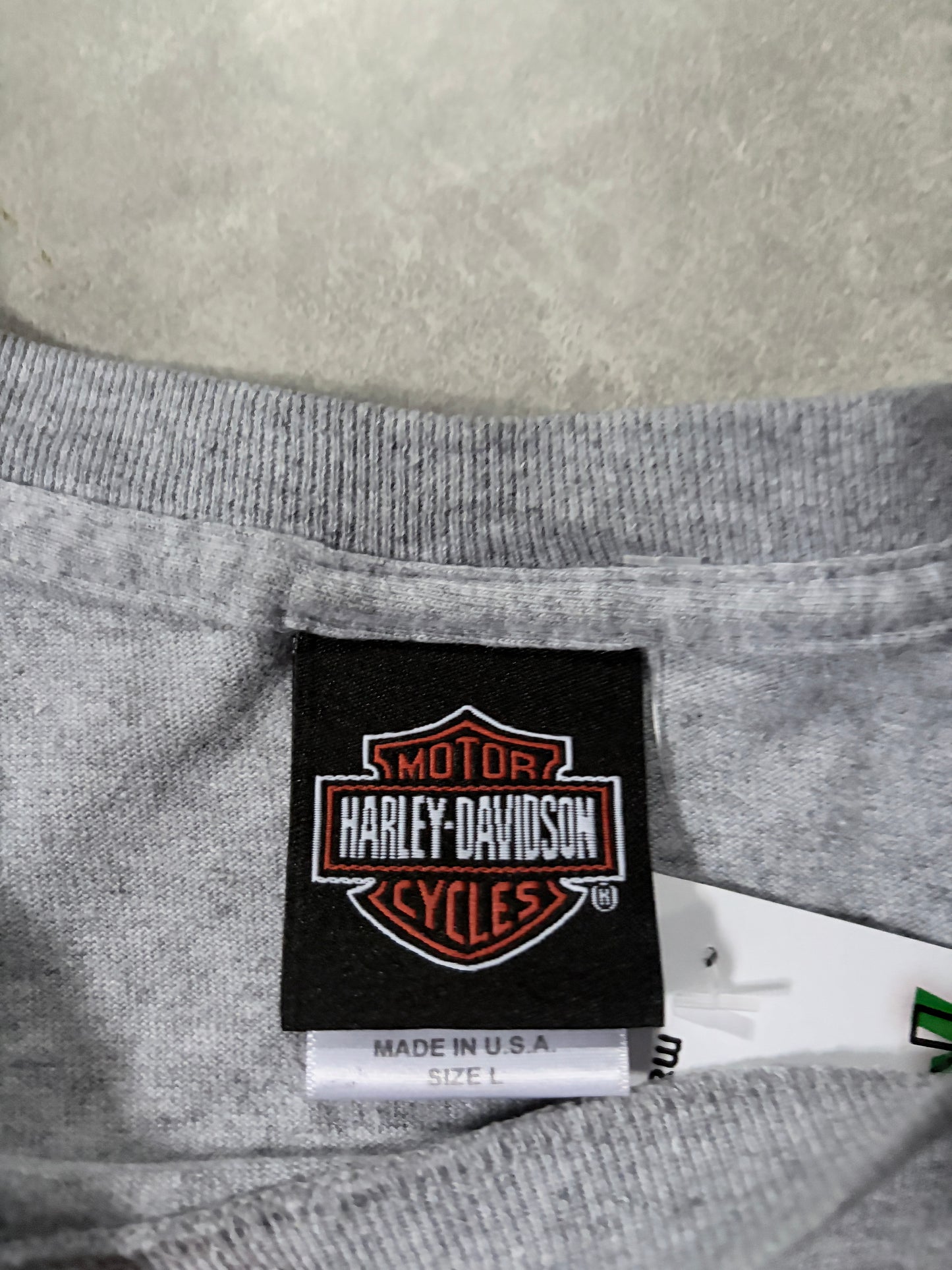 2000s Vintage Harley Davidson Grey Flame Sleeve Shirt -L
