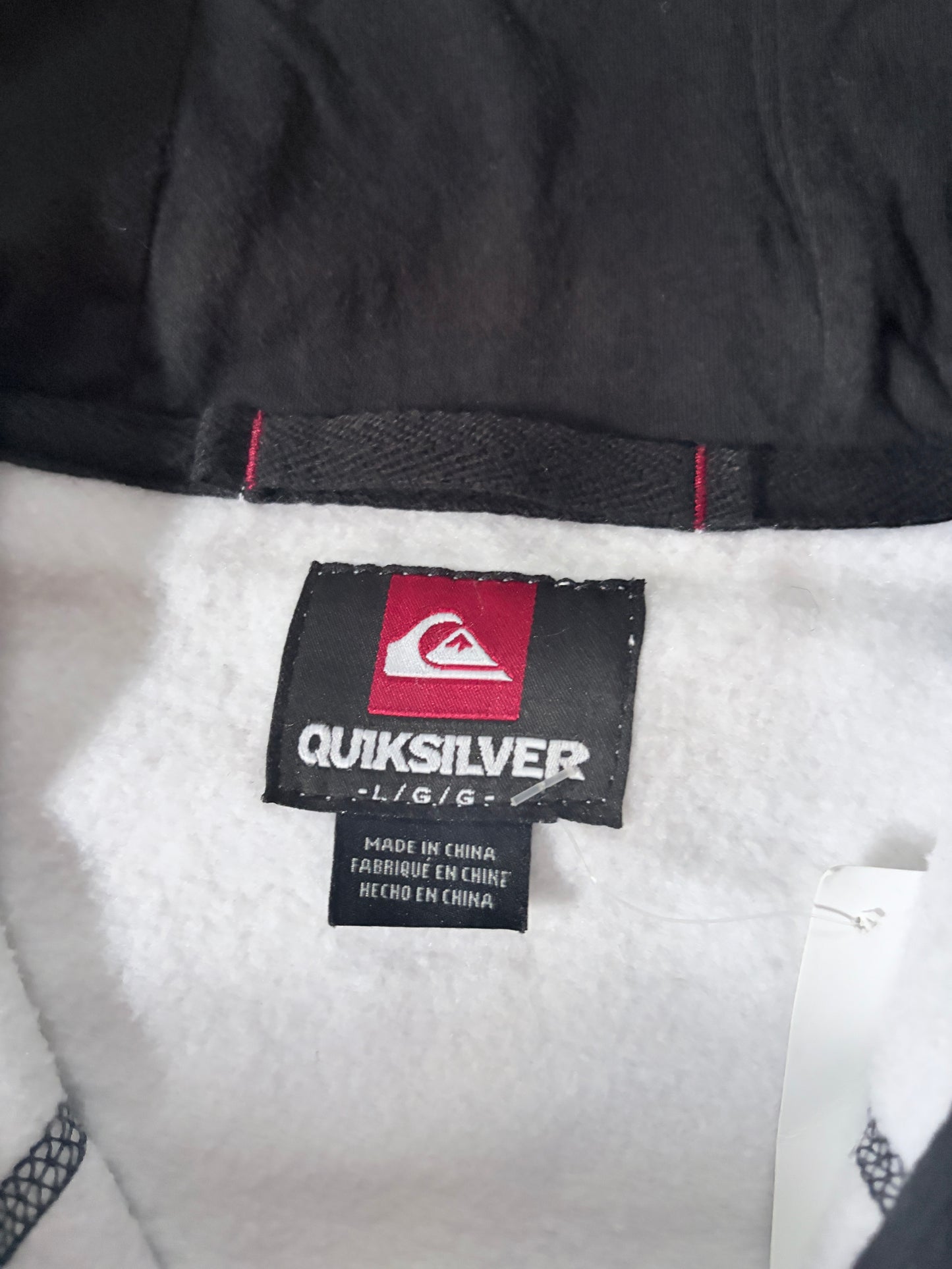2000s Vintage Quiksilver Surf White Hoodie -L