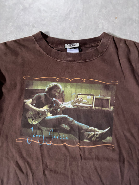 2000s Vintage Jerry Garcia Grateful Dead Liquid Blue Brown T-Shirt -M