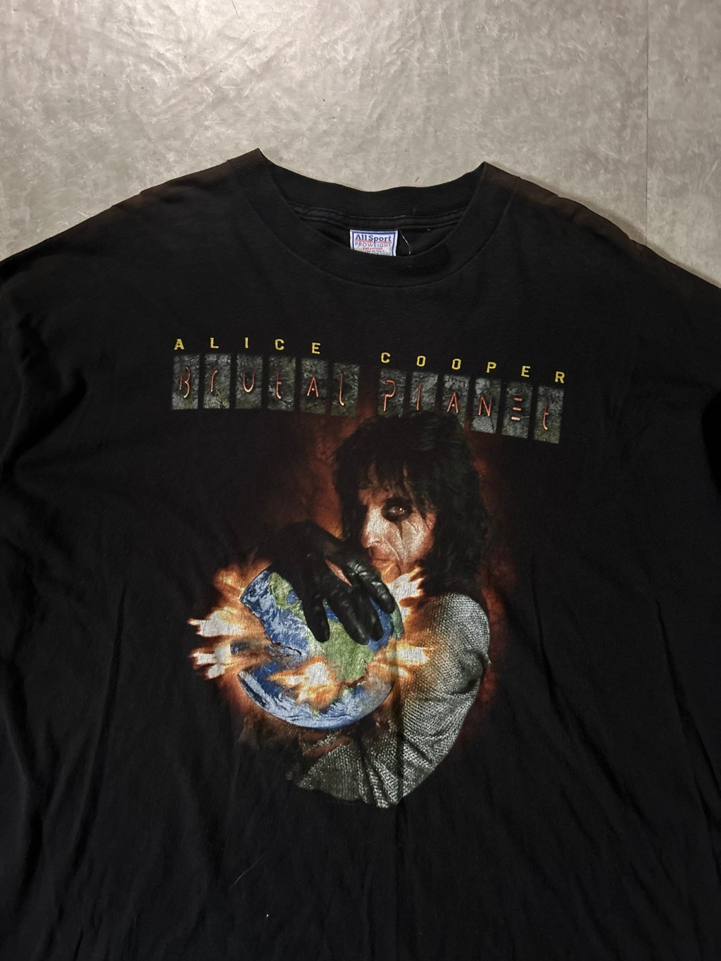 90's Vintage Alice Cooper Brutal Planet Black T-Shirt -XXL - XXL | Martin City Vintage