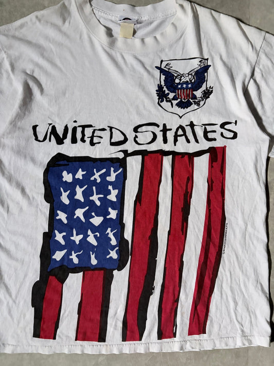 1994 Vintage Fifa World Cup USA Big Print White T Shirt -XL - XL | Martin City Vintage