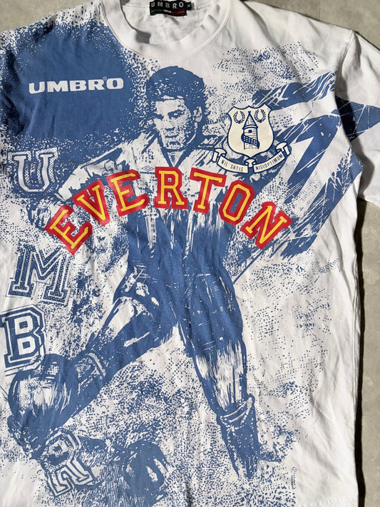 90s Vintage Everton FC Umbro White AOP T Shirt -XL - XL | Martin City Vintage