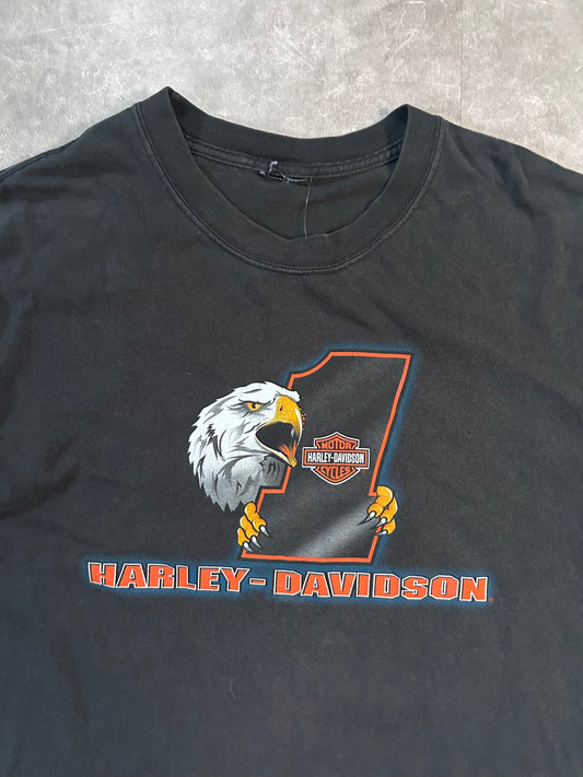 2000s Vintage Harley Davidson 1 Eagle Black T Shirt Size L