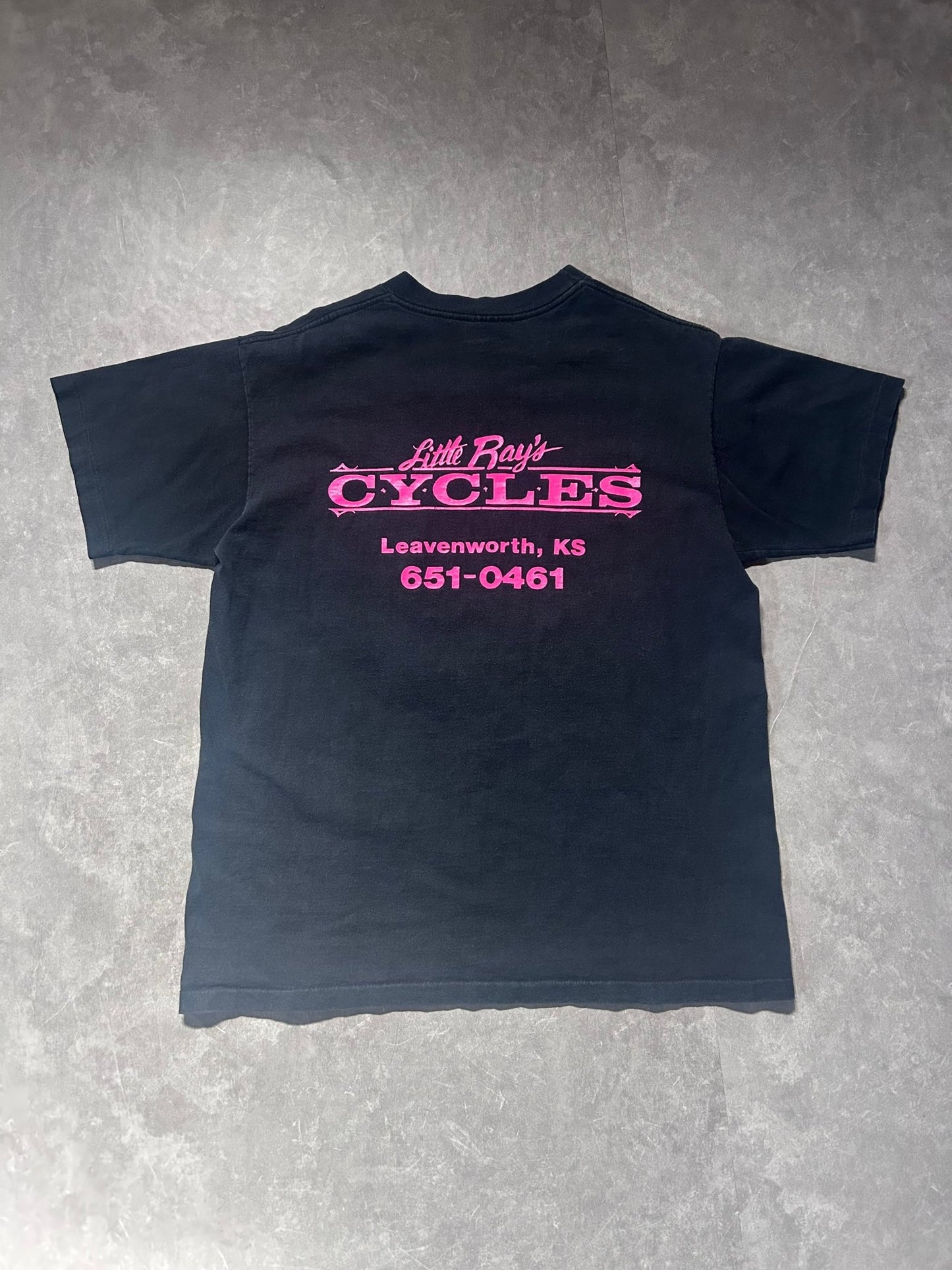 90s Vintage Harley Davidson Classic American Steel Faded Black T Shirt Size L