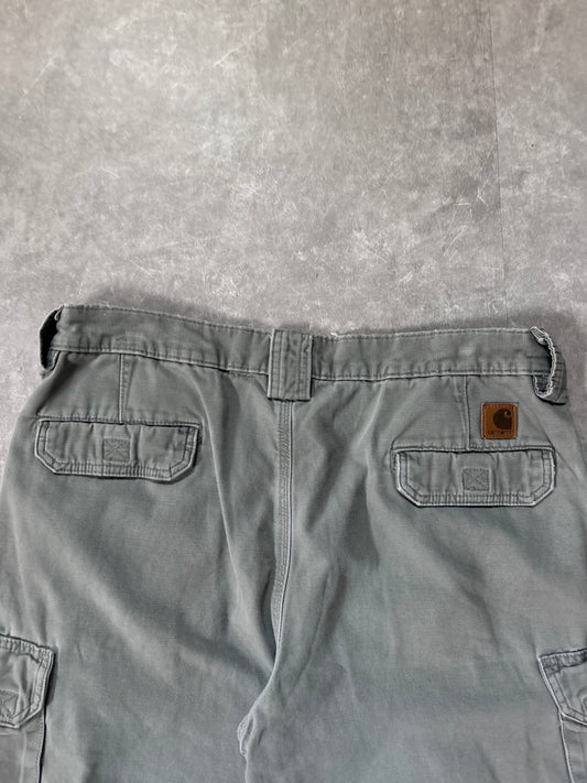 90s Vintage Carhartt Green Faded Cargo Shorts Size 36 - 36 | Martin City Vintage