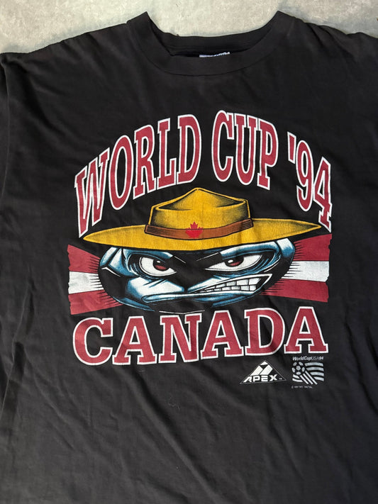 1994 Vintage FIFA World Cup Canada Black T-Shirt -M - M | Martin City Vintage