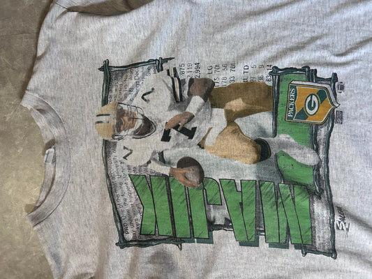 90s Vintage Green Bay Packer Don Majkowski Salem Heather Gray T Shirt - L - L | Martin City Vintage