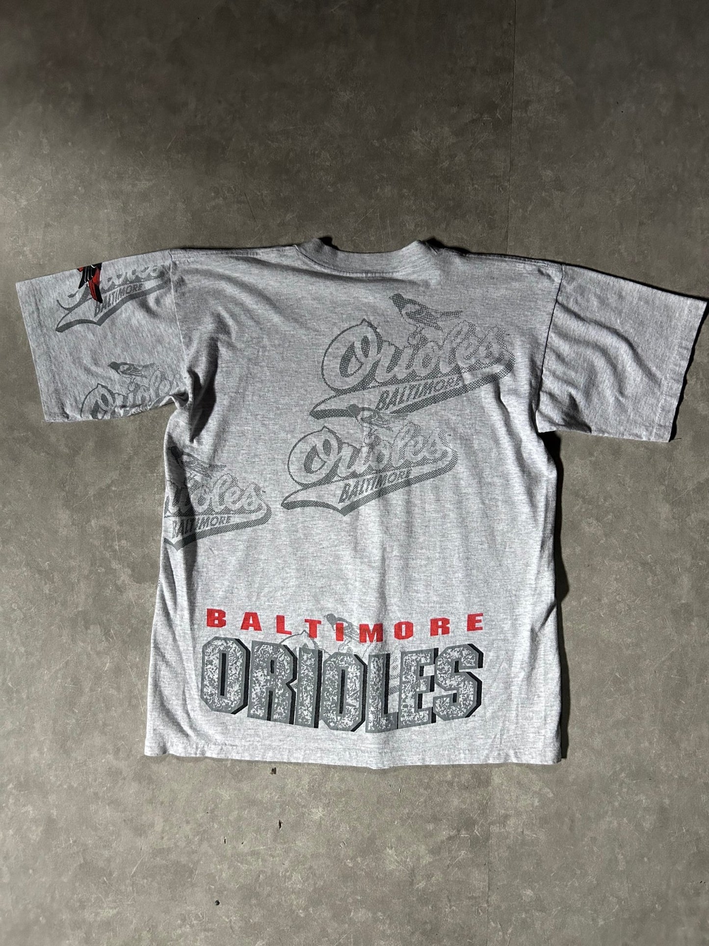 2000's Baltimore Orioles AOP Heather Gray T-Shirt - L - L | Martin City Vintage