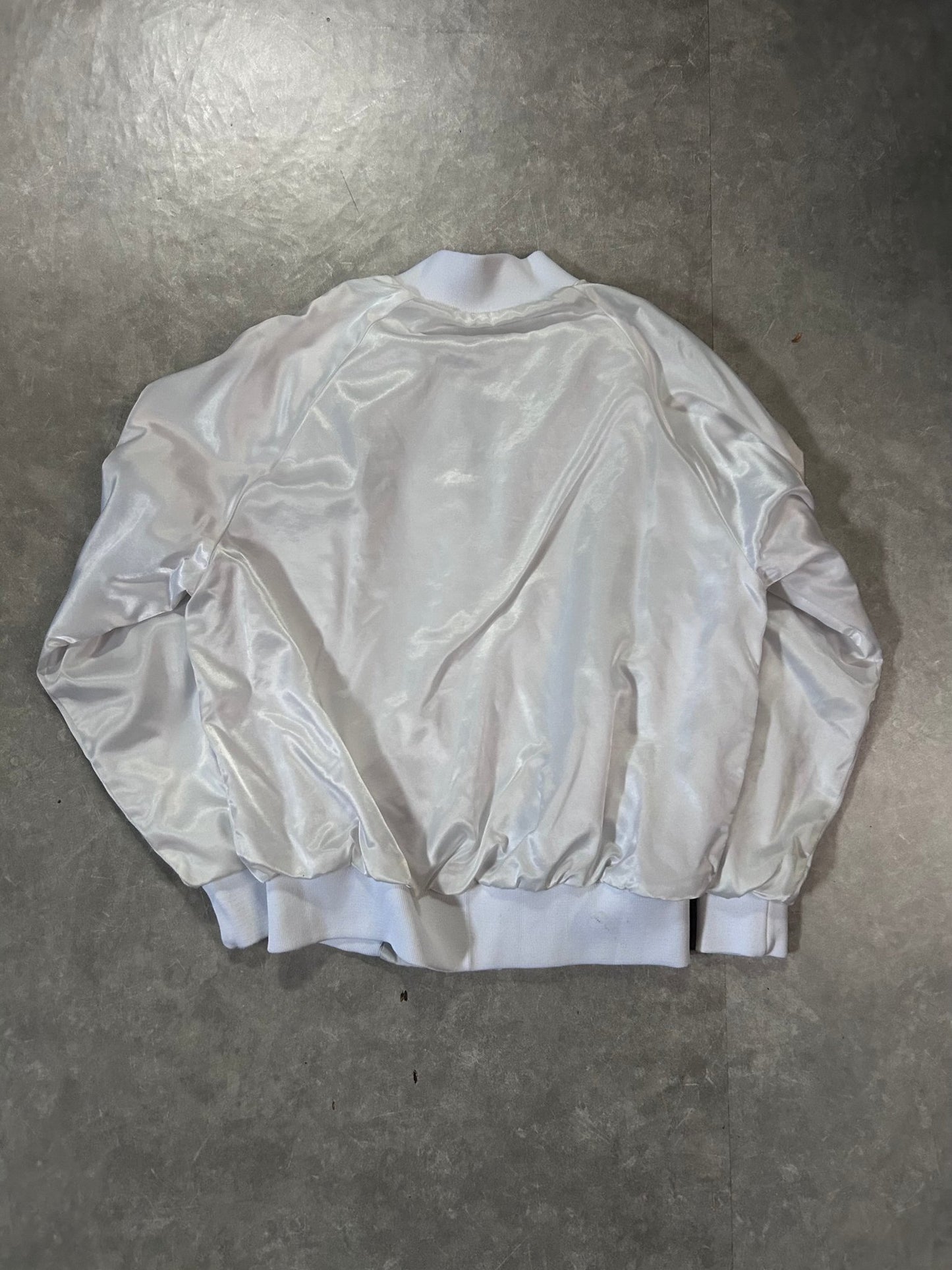 1985 Vintage I - 70 Series Kansas City Royals Vs. St. Louis Cardinals White Satin Jacket - M - M | Martin City Vintage