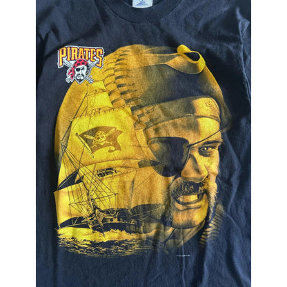 90s Vintage Pittsburgh Pirates Pro Player Black T Shirt Size M - | Martin City Vintage