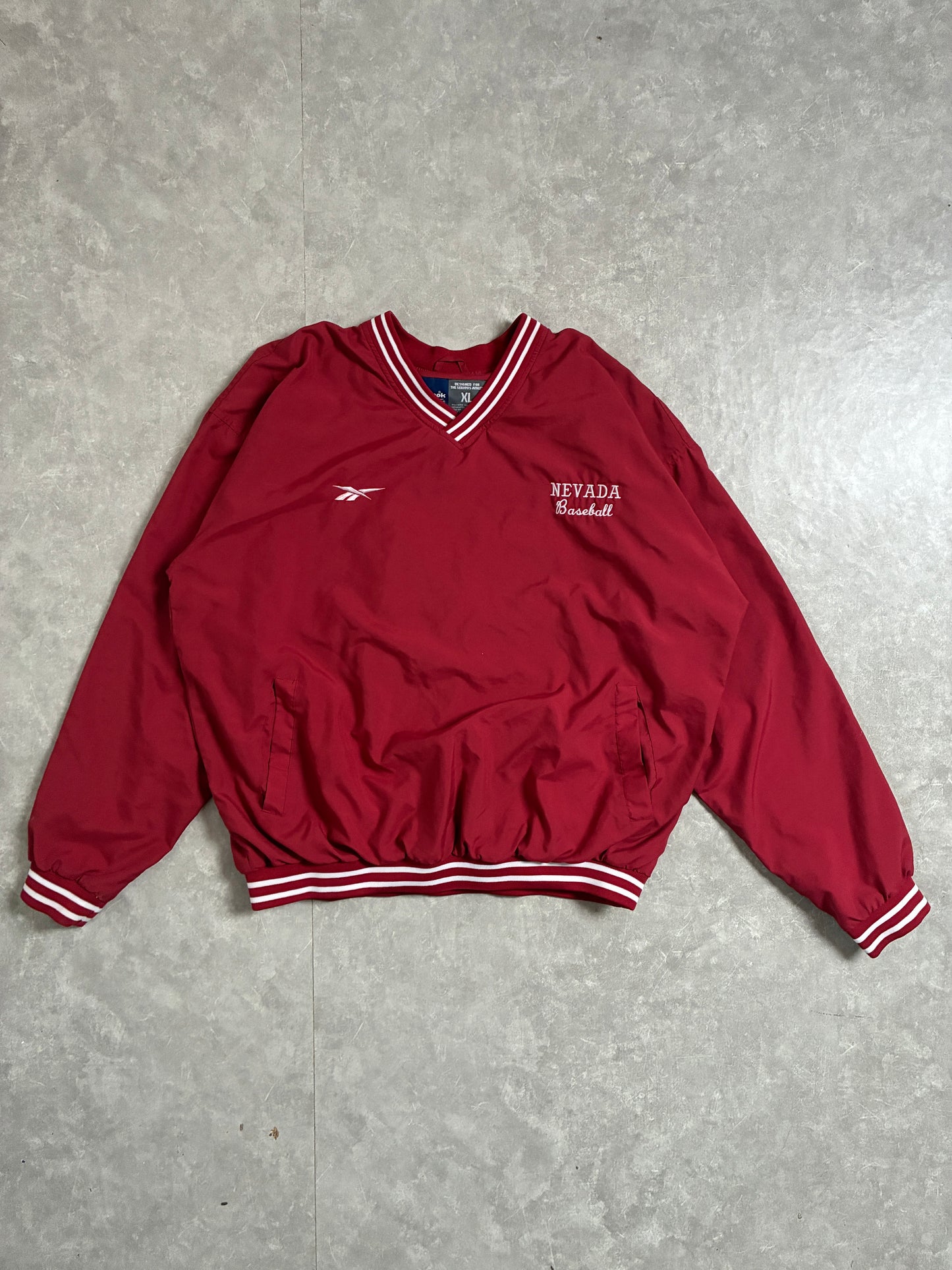 90s Vintage Nevada Wolf Pack Baseball Reebok Red Pullover -XL