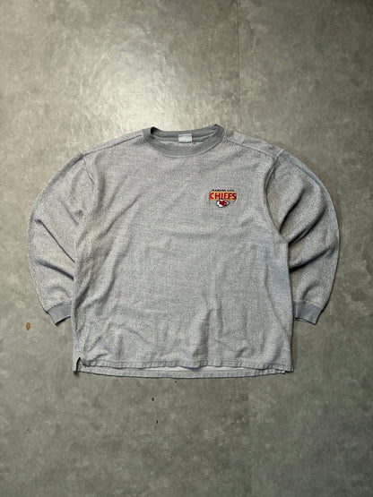 90s Vintage Kansas City Chiefs Minimal Grey Crewneck -XL - XL | Martin City Vintage