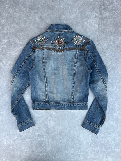 90s Vintage Denim Embellished Jacket - S - S | Martin City Vintage