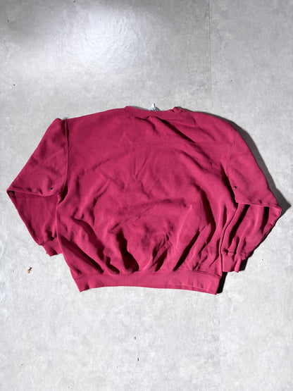 90s Vintage Arkansas Razorbacks Embroidered Red Crewneck -XL