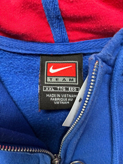 90s Vintage Kansas Jayhawks Nike Embroidered Blue Hoodie -XXL