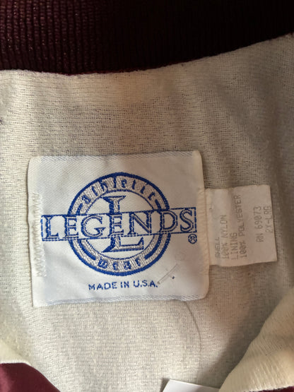 90s Vintage Texas A&M Maroon Red Satin Jacket -L