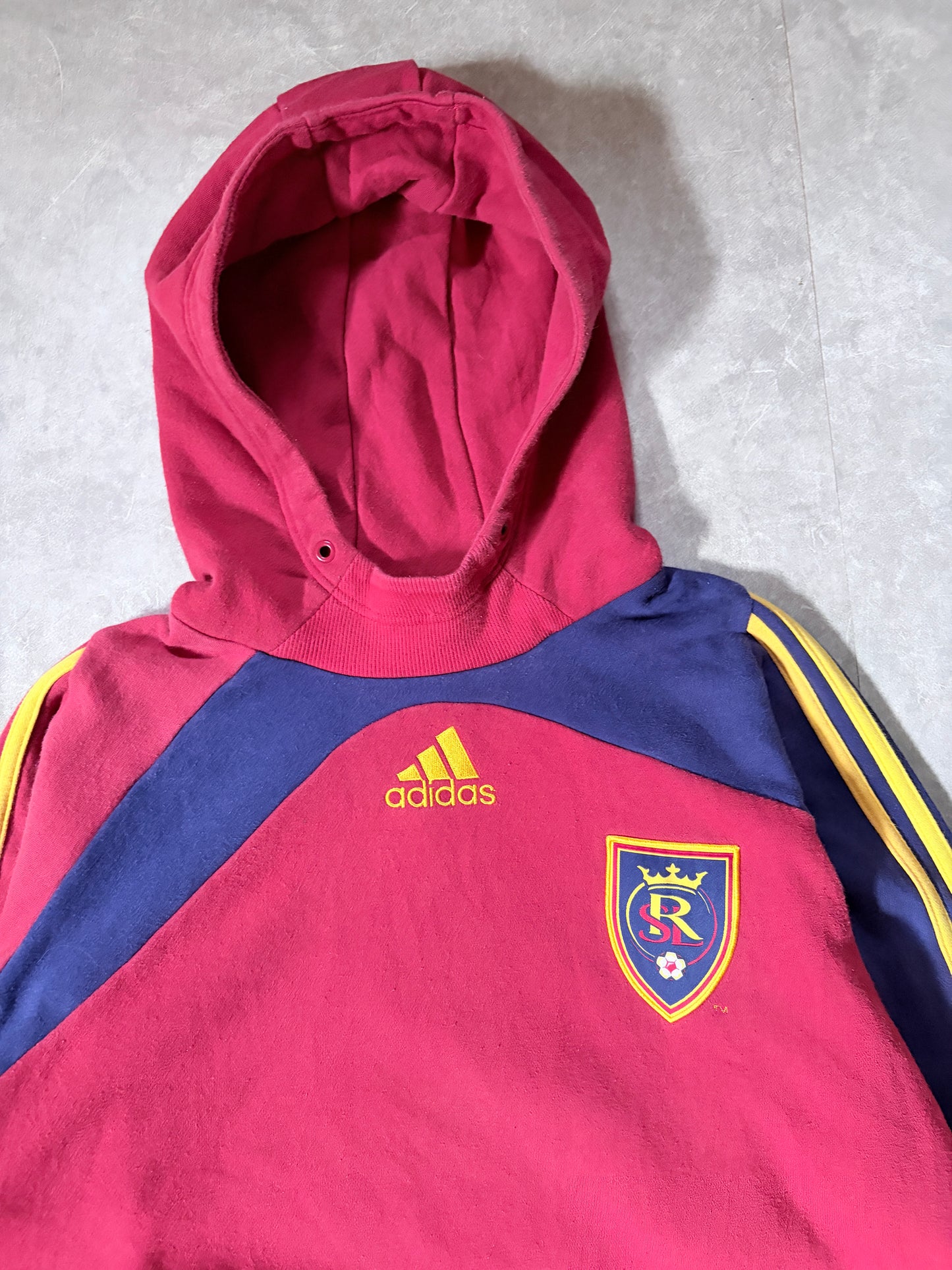 2000s Vintage Real Salt Lake FC Adidas Sample Red Hoodie -M