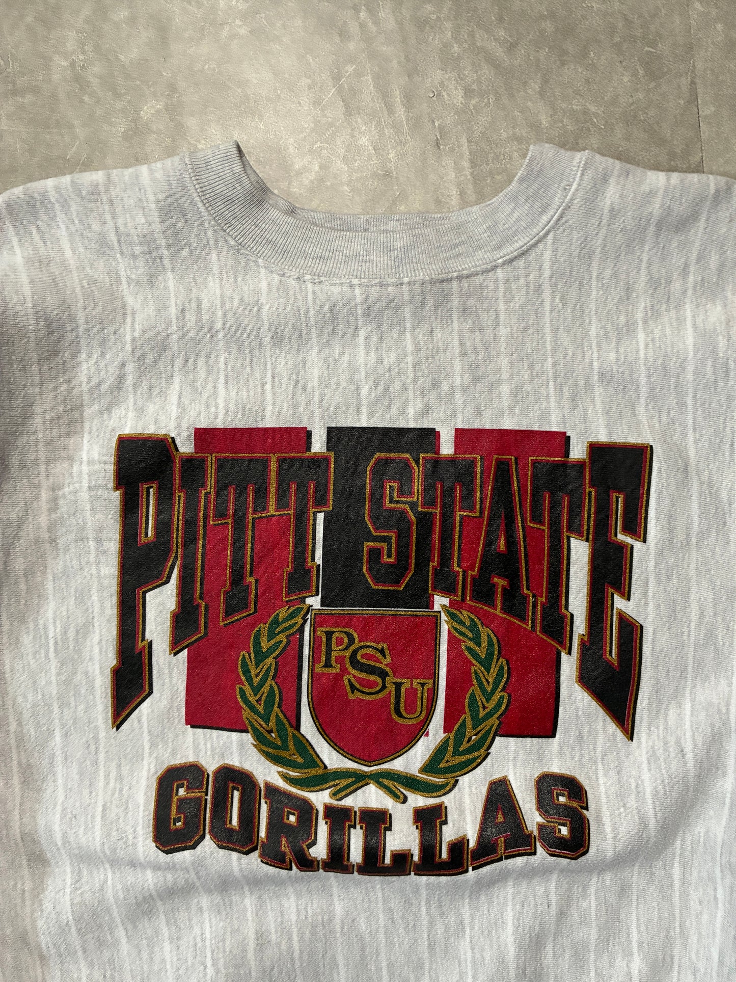 90s Vintage Pittsburgh State Gorillas Pinstripe White Crewneck -XL
