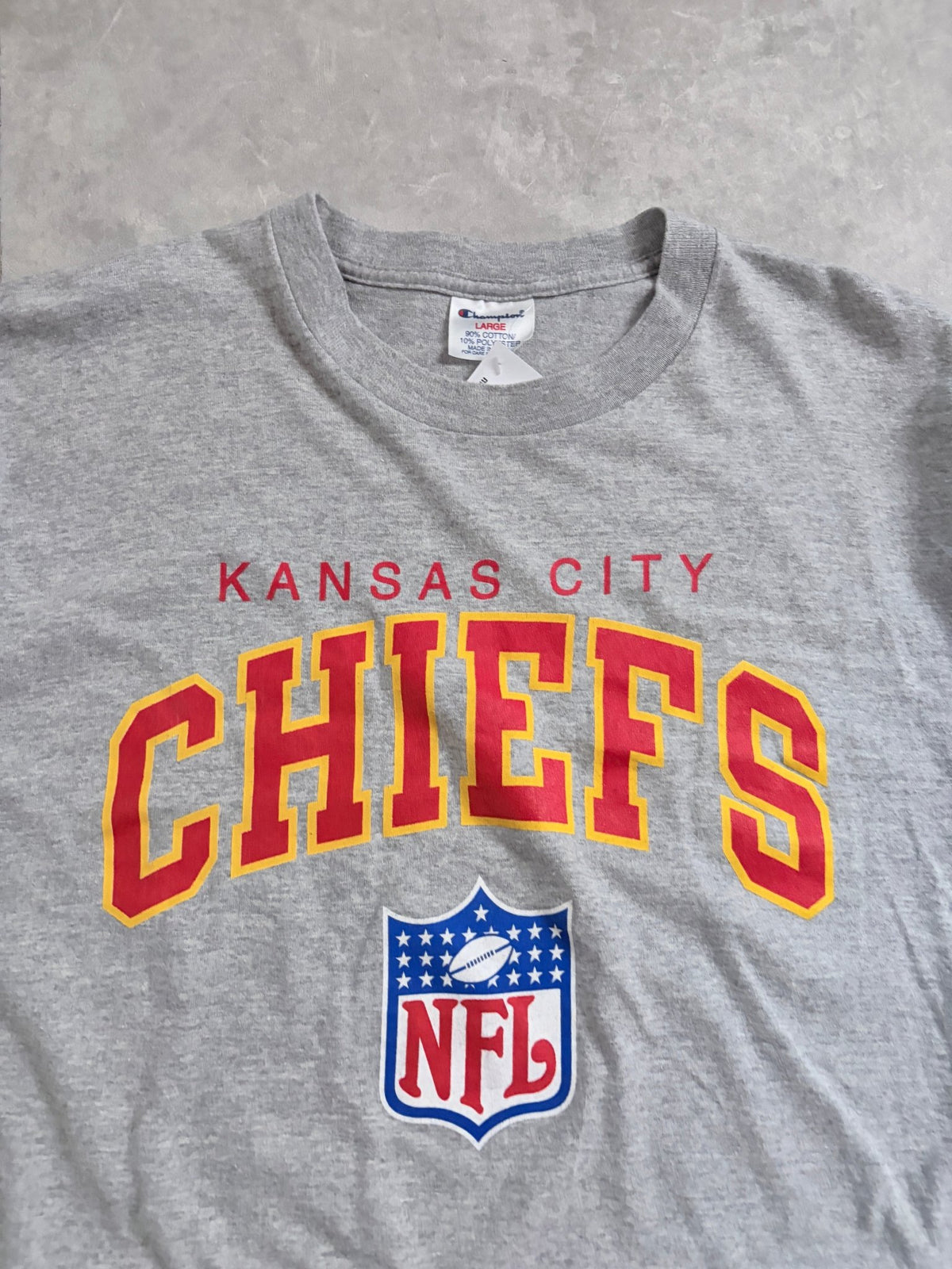 90s Vintage Kansas City Chiefs Champion Grey T-Shirt -L - L | Martin City Vintage