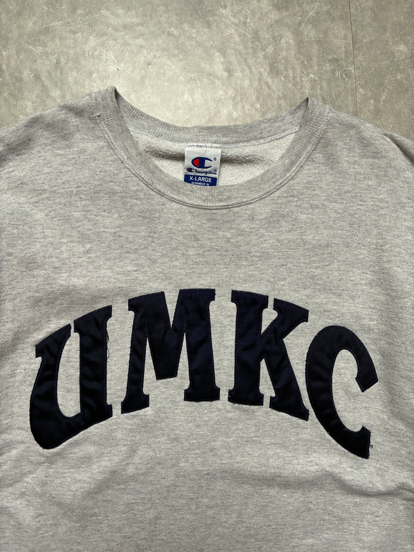 90s Vintage UMKC Roos Champion Grey Crewneck -XL