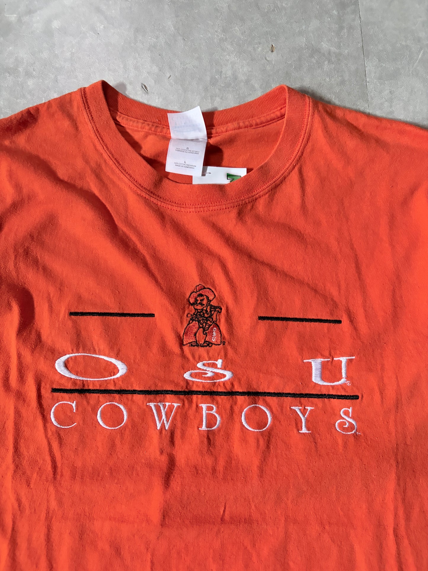 90s Vintage Oklahoma State Cowboys Orange T-Shirt -L