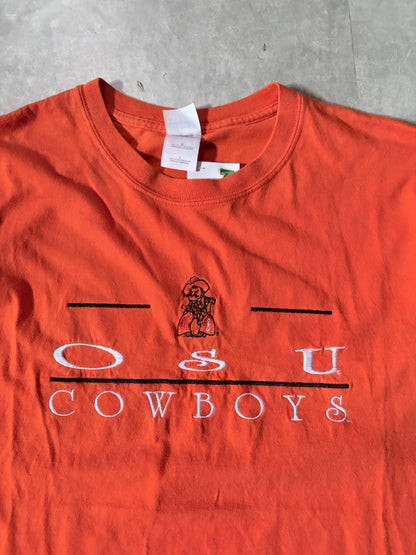 90s Vintage Oklahoma State Cowboys Orange T-Shirt -L