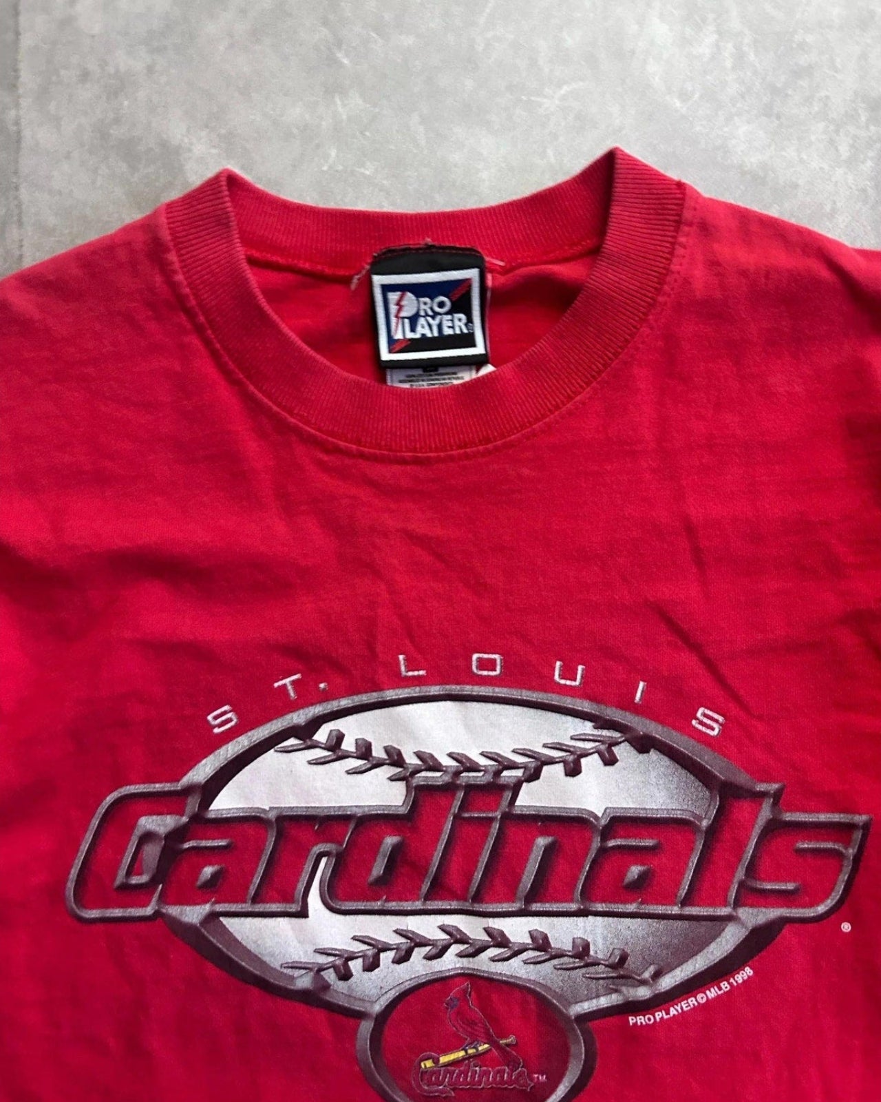 90s Vintage St. Louis Cardinals Pro Player Red T Shirt Size M - | Martin City Vintage