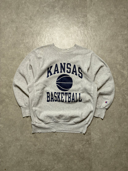 90s Vintage Kansas Jayhawks Basketball Champion Reverse Weave -XXL