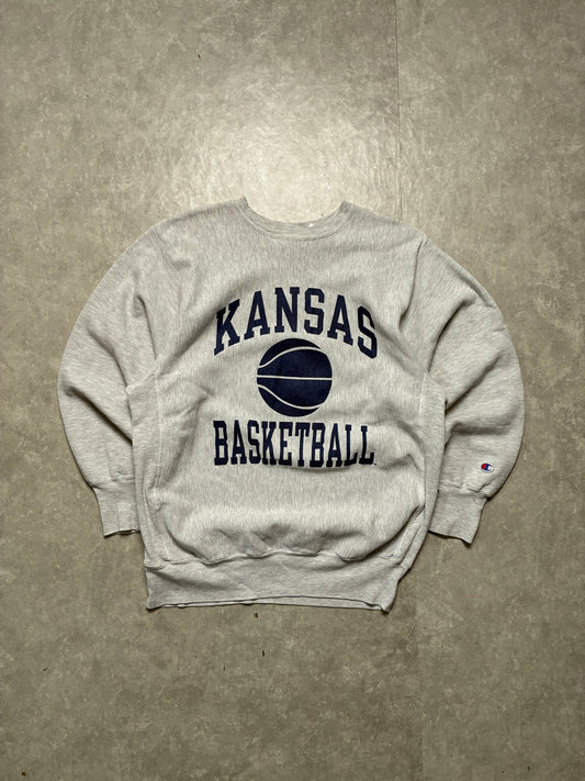 90s Vintage Kansas Jayhawks Basketball Champion Reverse Weave -XXL - XXL | Martin City Vintage
