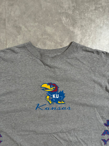 90s Vintage Kansas Jayhawks Grey T-Shirt -XXL