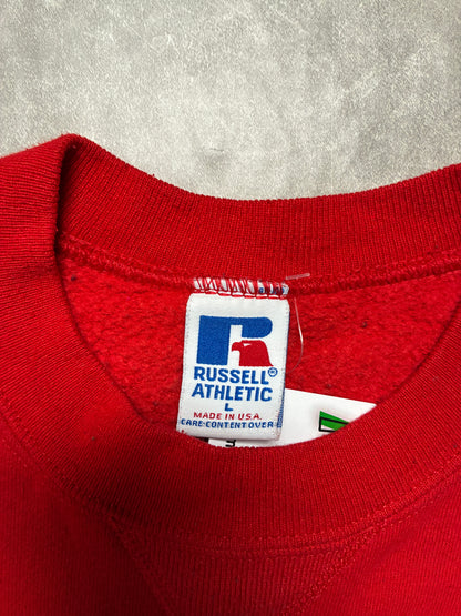 90s Vintage Arkansas Razorbacks Russell Red Crewneck -L