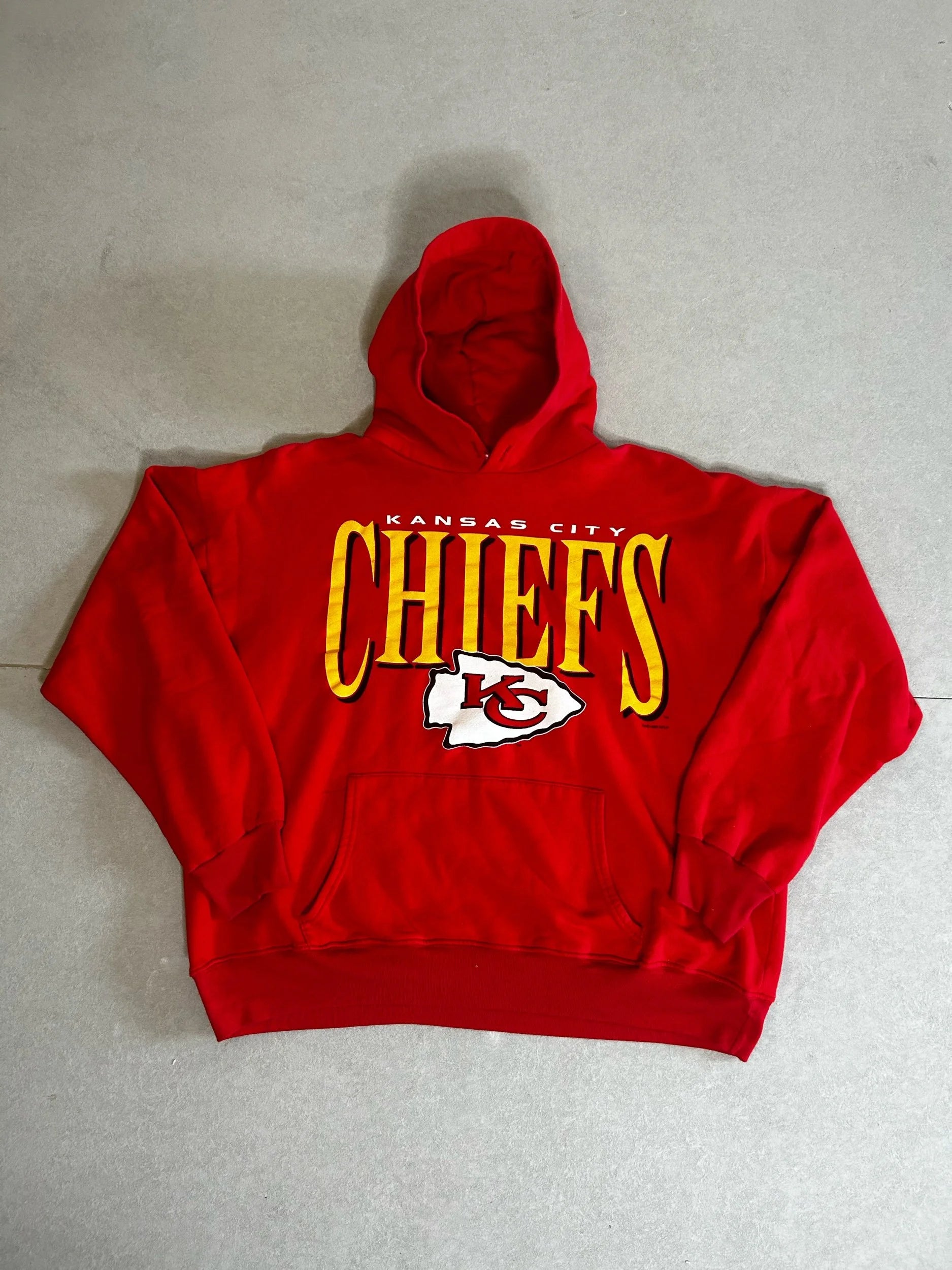 90s Vintage Kansas City Chiefs Red Hoodie Size XL - | Martin City Vintage