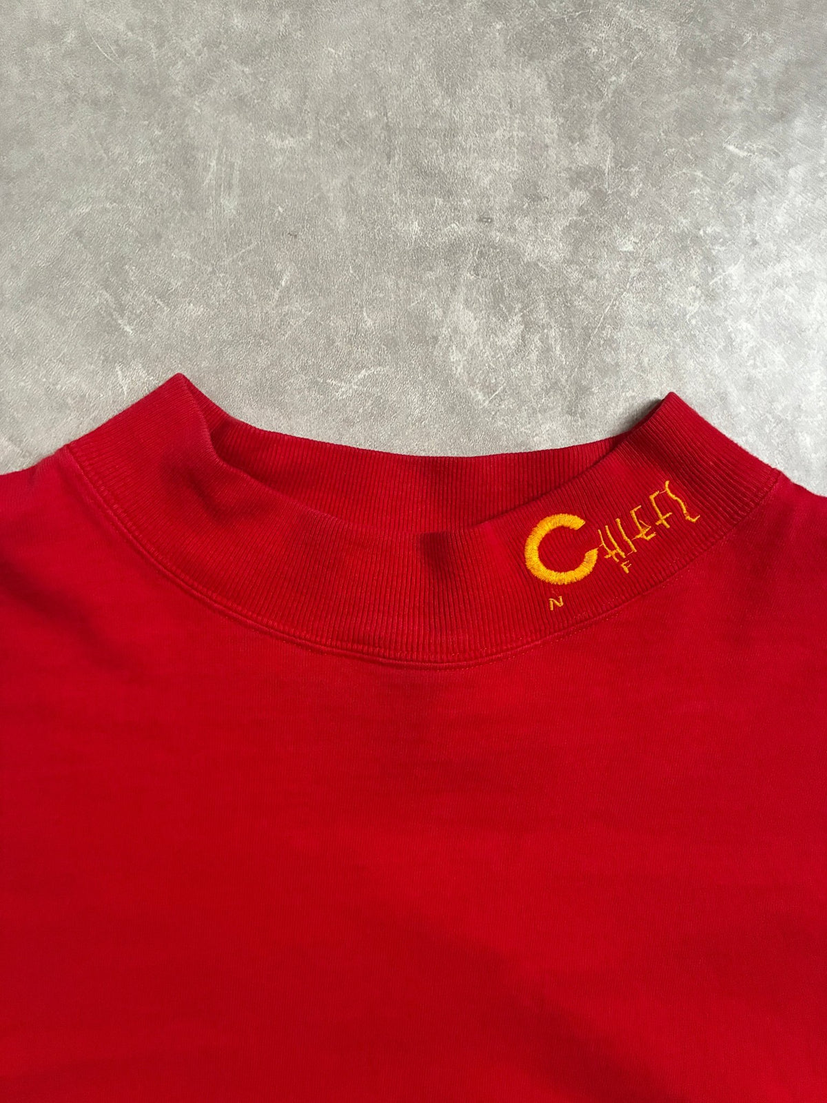 90s Vintage Kansas City Chiefs Red Mockneck -L - L | Martin City Vintage