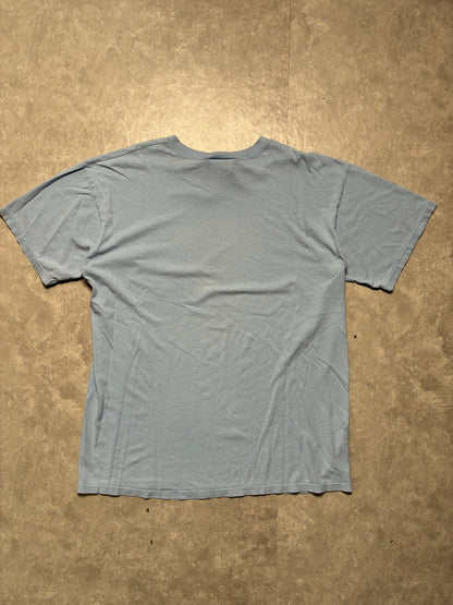 90s Vintage North Carolina Tarheels Distressed Light Blue T-Shirt -XL