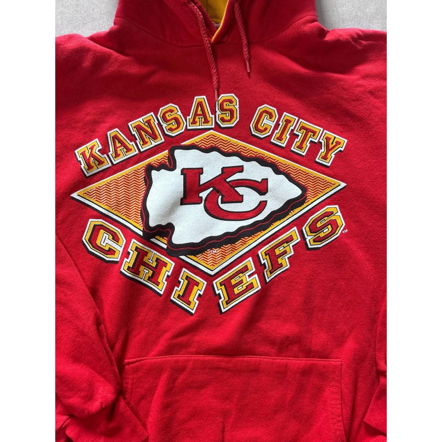 90s Vintage Kansas City Chiefs Red Hoodie Size M - | Martin City Vintage