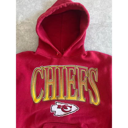 90s Vintage Kansas City Chiefs Heavy Weight Red Hoodie Size L - | Martin City Vintage