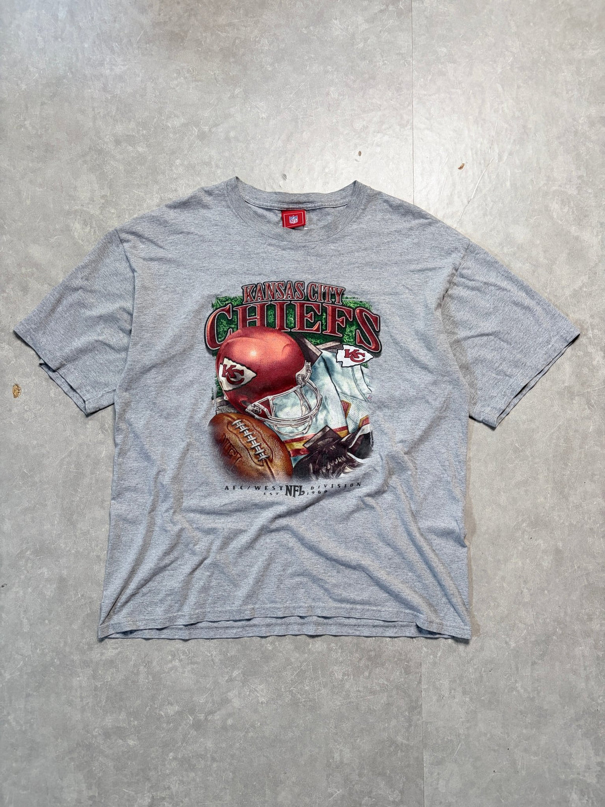 90s Vintage Kansas City Chiefs NFL Grey T-Shirt -XL - XL | Martin City Vintage
