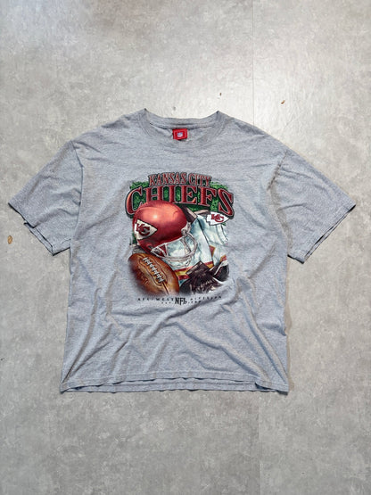 90s Vintage Kansas City Chiefs NFL Grey T-Shirt -XL - XL | Martin City Vintage