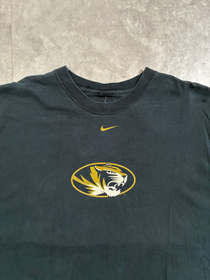 2000s Vintage Mizzou Tigers Center Swoosh Black T-Shirt -XL