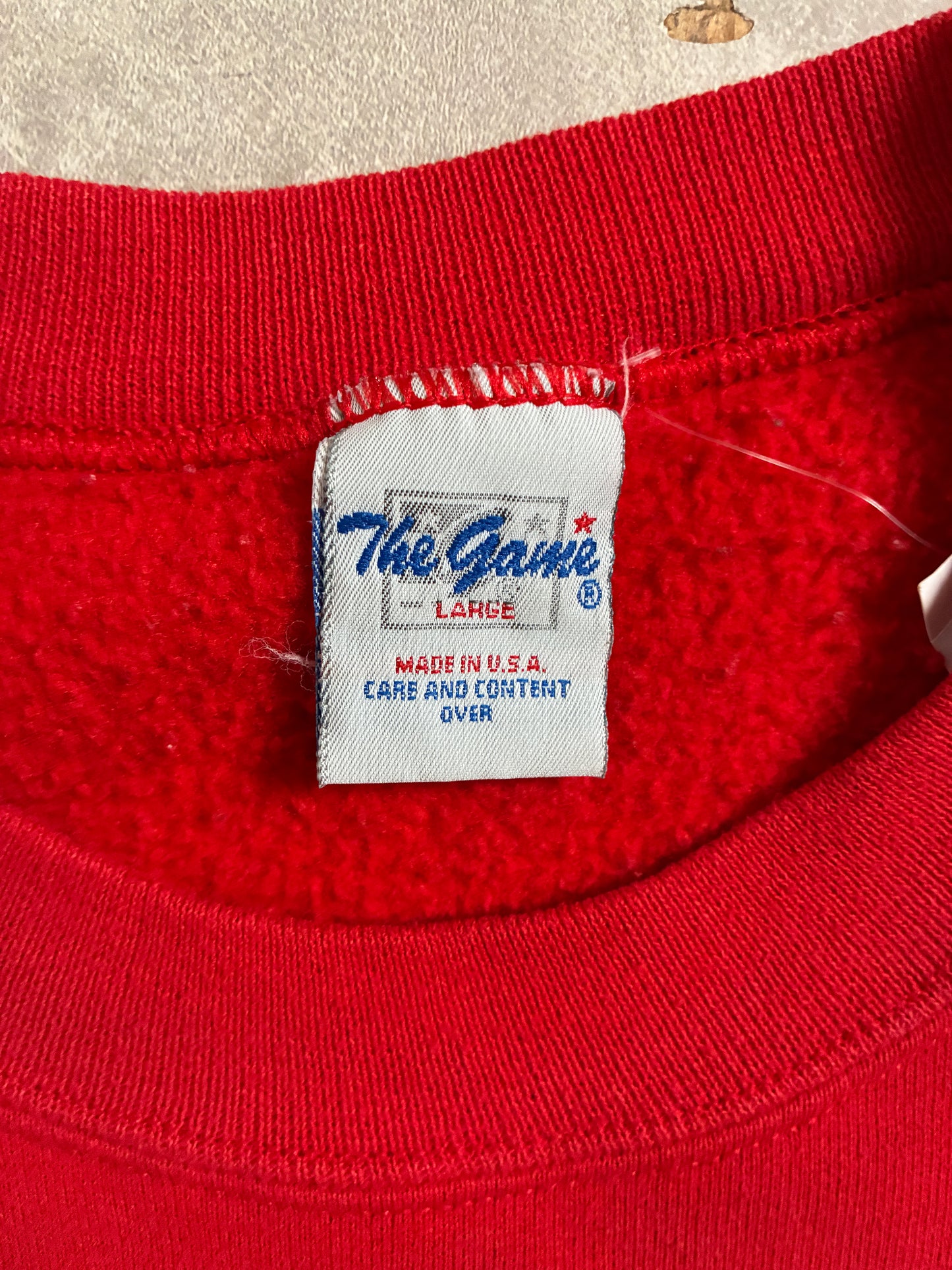 90s Vintage Nebraska Cornhuskers Big Print Red Crewneck -L