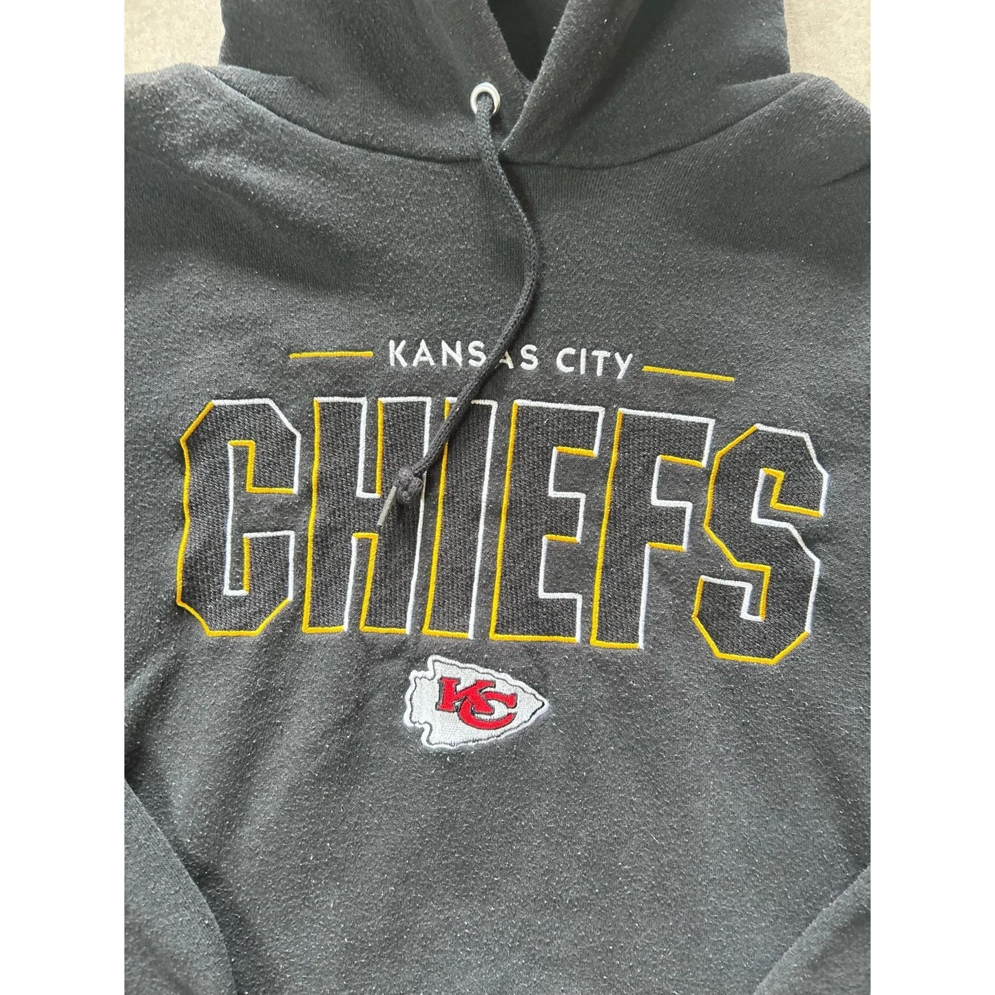 90s Vintage Kansas City Chiefs Black Hoodie Size M - | Martin City Vintage