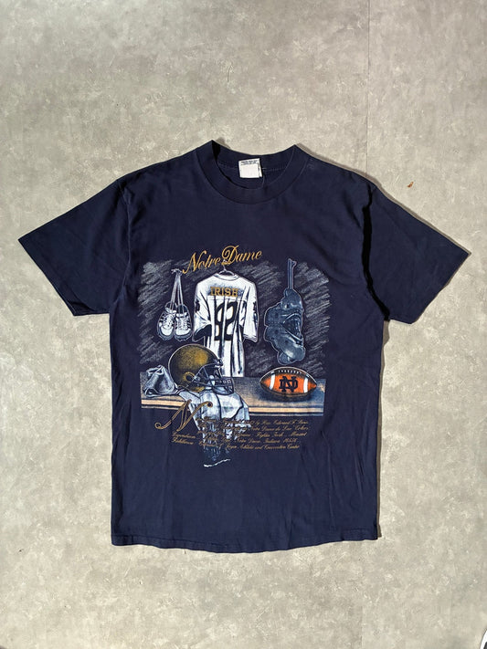 90s Vintage Notre Dame Locker Room Navy T-Shirt -XL